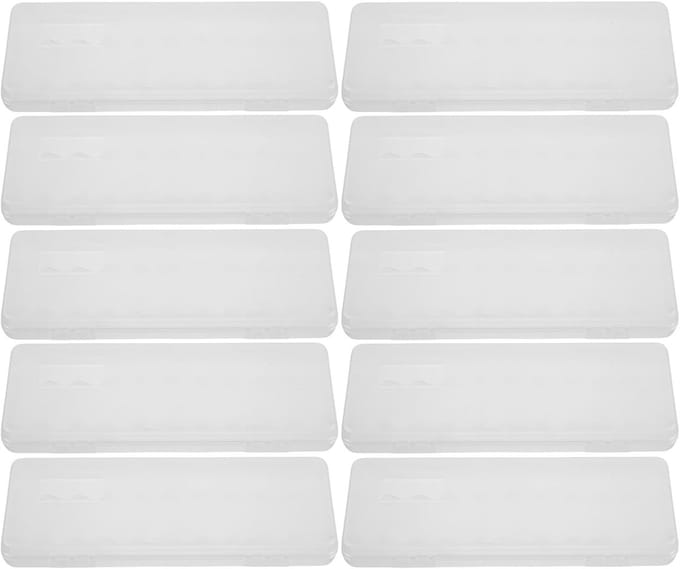 Batterijhouder AA - Batterijbox Organizer - Batterijen Opbergen - Stapelbaar Transparant - 10 Stuks - Transparant