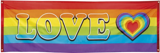 Spandoek Regenboog Love - 74x220cm