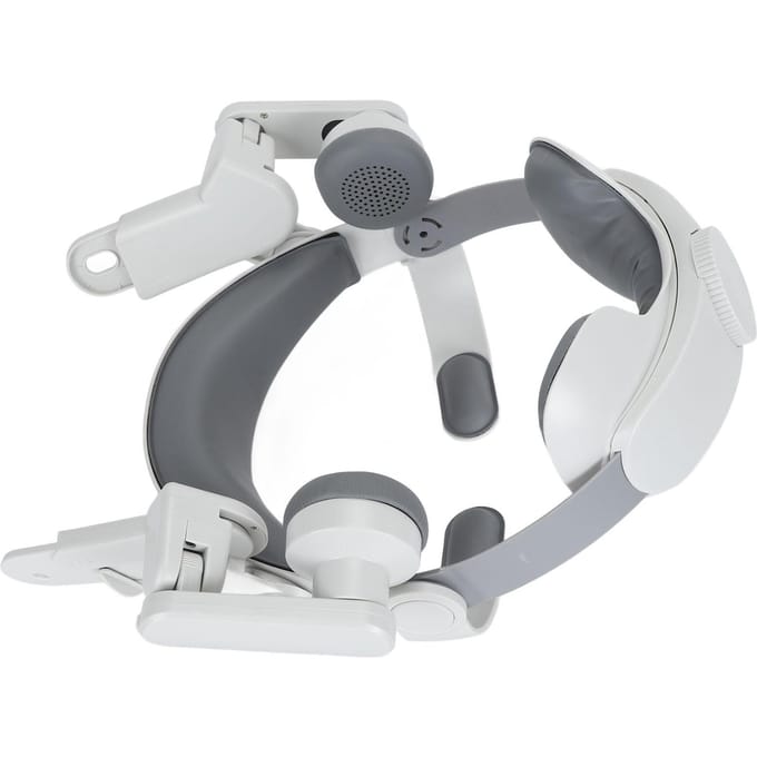 Sangle de tête VR Réglable Réduit la Pression Remplacement Bandeau de casque VR avec Coussin d'oreille white