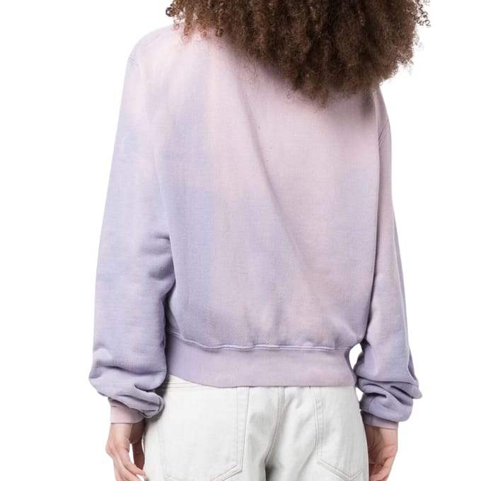 Gebroken wit paars wassweatshirt