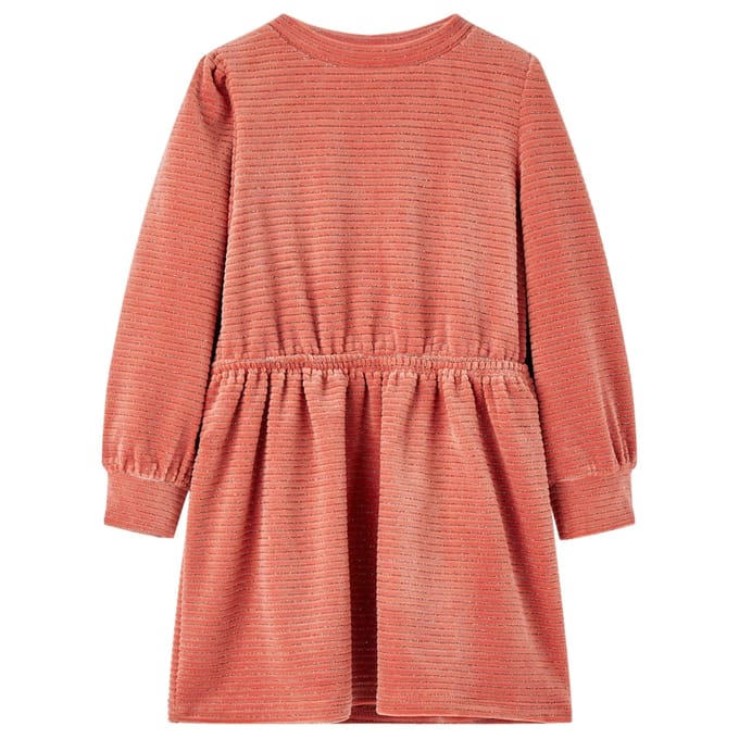 vidaXL - Kinderjurk - met - lange - mouwen - 104 - middelroze