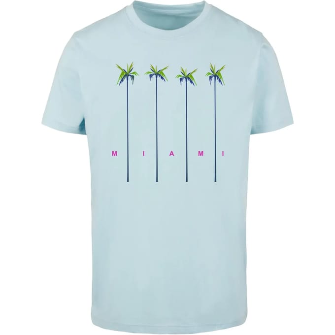 Mister Tee - Miami Palms Heren T-shirt - M - Blauw