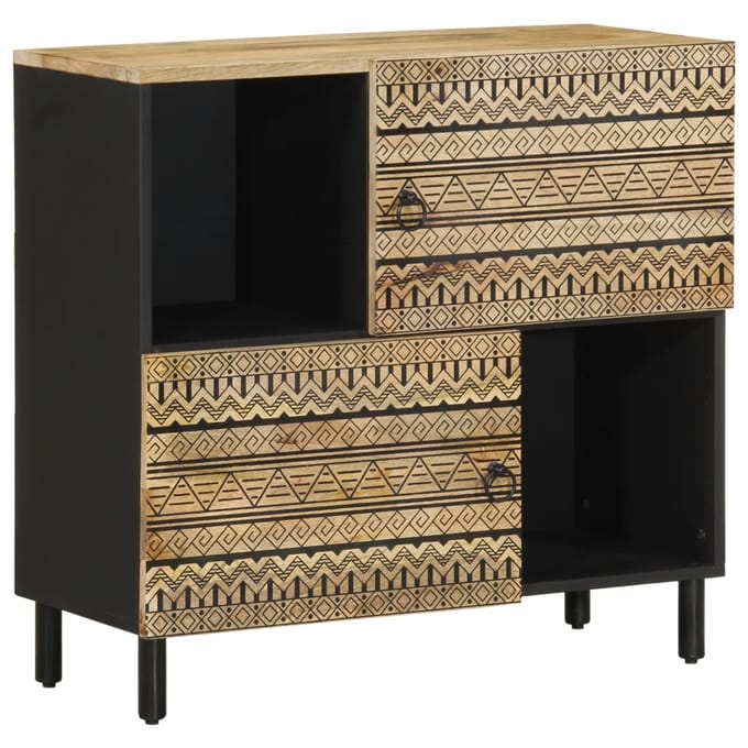 vidaXL - Dressoir - 80x33,5x75 - cm - massief - ruw - mangohout