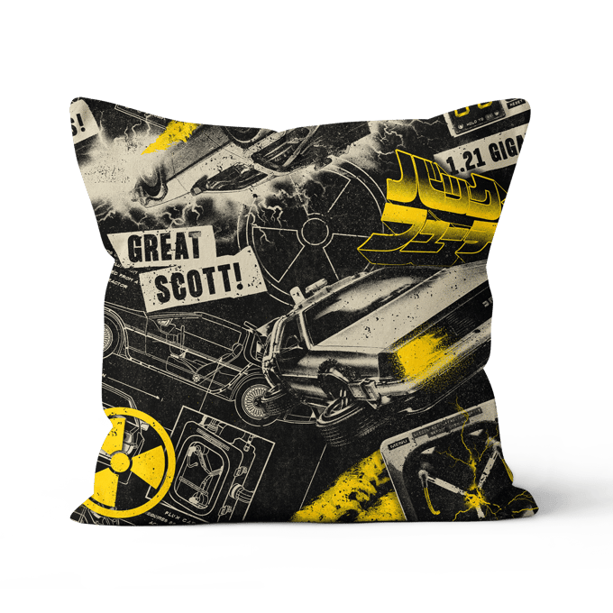 Back To The Future 1.21 Gigawatts Square Cushion - 40x40cm - Soft Touch