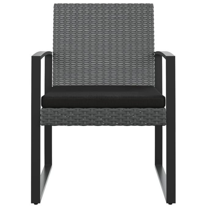 vidaXL - Tuinstoelen - 2 - st - polypropeen - rattan - donkergrijs