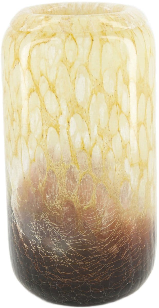 Vase glass 12x12x22cm twee kleuren, gebroken glas