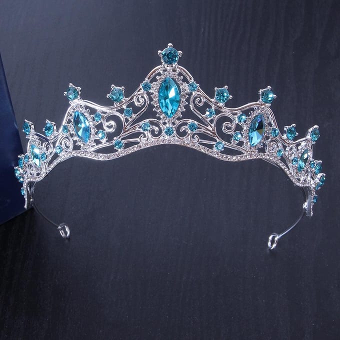 Bruidshoofdband Kroon Bruidsbruiloft Sieraden Hoofdtooi Haarclip Kroonhaarsluiting gray