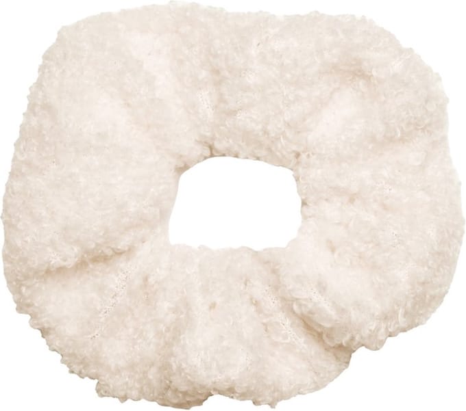 Kraagjeskopen.nl® Scrunchie Teddy Wit Extra Vol en Luxe - Haarwokkel Haarelastiek