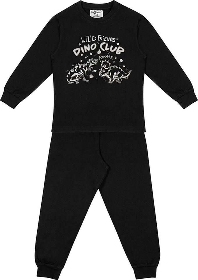 Fun2Wear - Pyjama Dino Club - Zwart - Maat 86 -