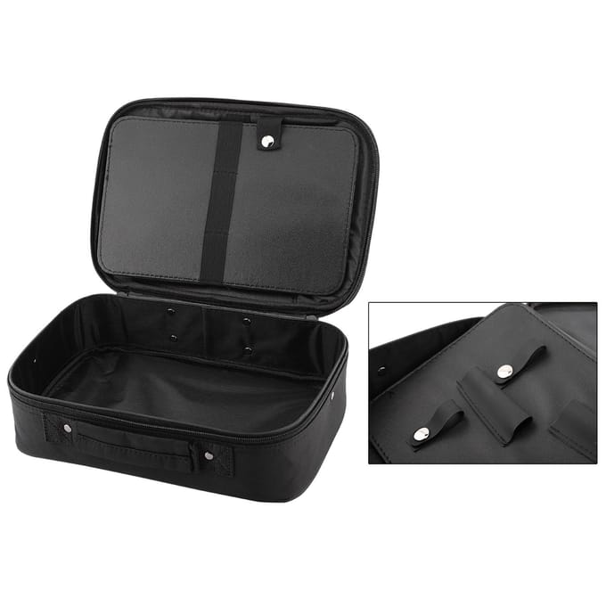 Sac de rangement professionnel en cuir PU pour ciseaux de coiffure black