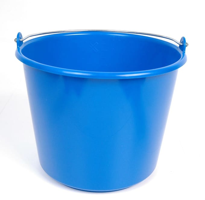 Emmer kunststof Prof, blauw 12L.