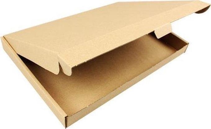 Brievenbusdoos 100 stuks A6 met klep, golfkarton 180x115x28mm - extra stevig WIT