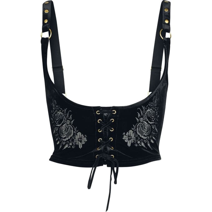 Killstar - Gothic Korset - Nocturne Nights - A Devil'S Rose Underbust Corset - XS tot 4XL - voor Vrouwen - zwart