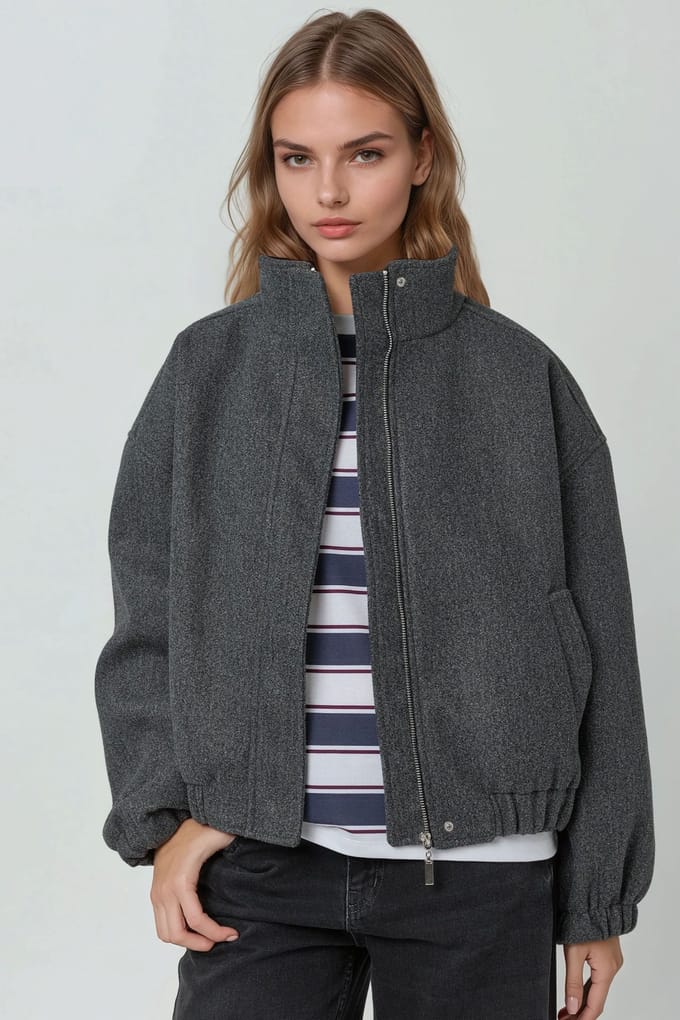 Oversized Coltrui Textuur Jacket