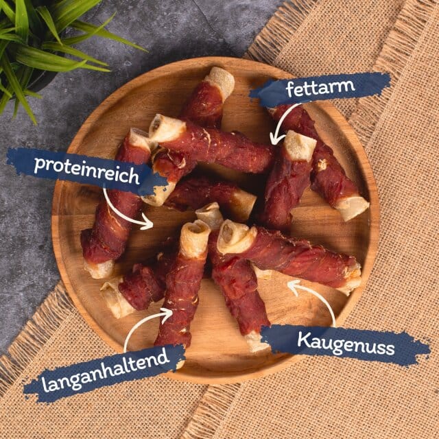 1 - 10 kg Lyra Pet® kauwrollen met natuurlijke eendenborst