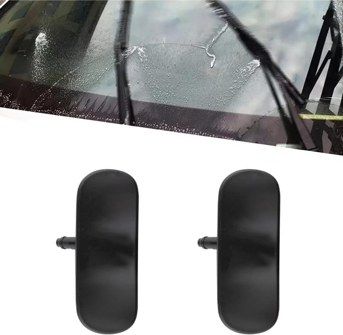 Voorruit Wasmachine Mondstuk - Sproeier Jet - Heldere Zichtbaarheid - Duurzaam ABS Plastic - 10 cm Lengte - Zwart