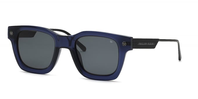 Philipp Plein SPP105M Blu trasparente 50/24/145 MAN Zonnebrillen