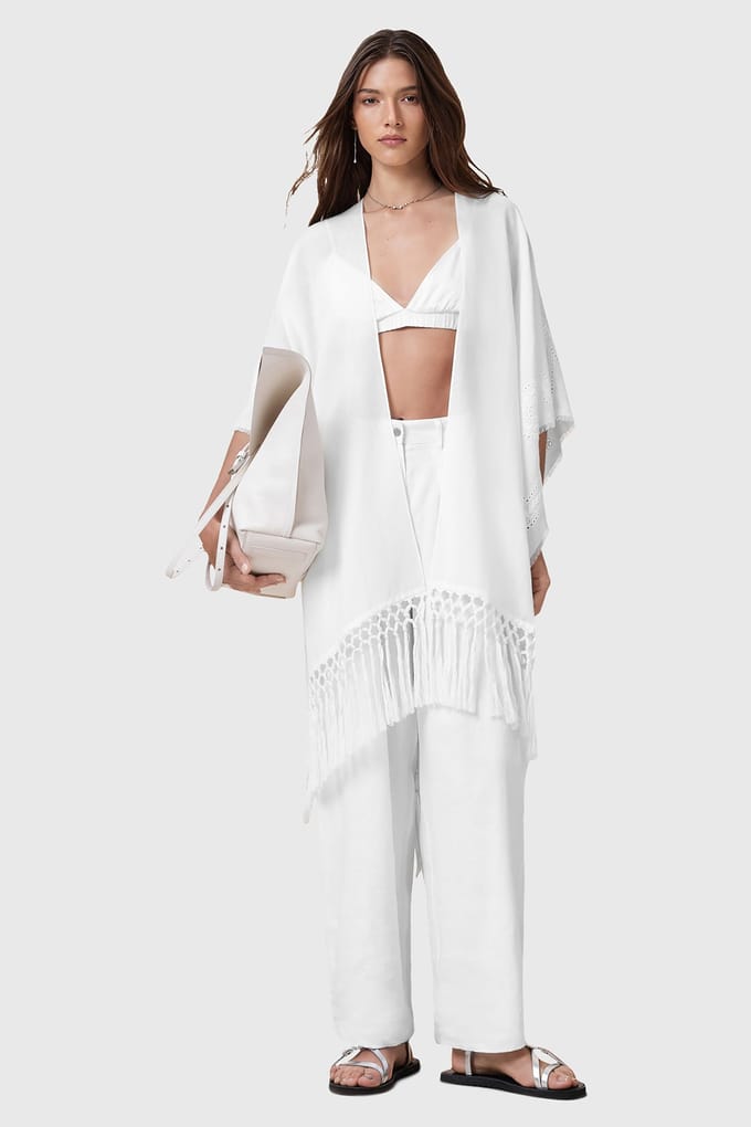 AllSaints Underground Ruana White Taglia: OS | Poncho Outlet | Donna | Bianco