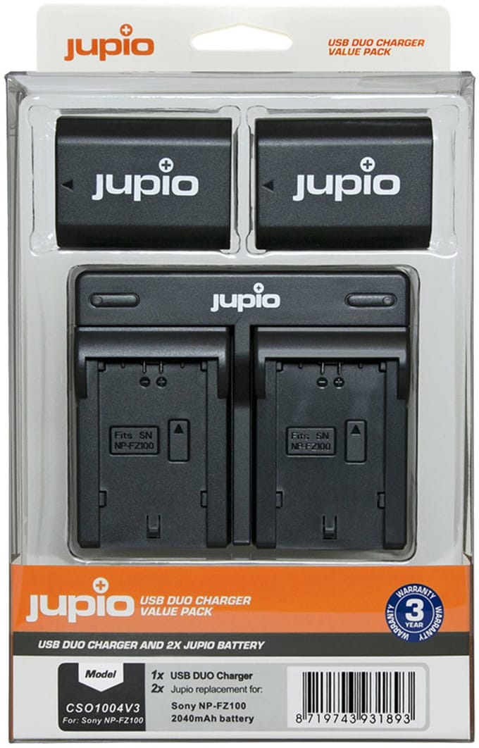 Jupio Kit: 2x Battery NP-FZ100 2040mAh + USB Dual Charger