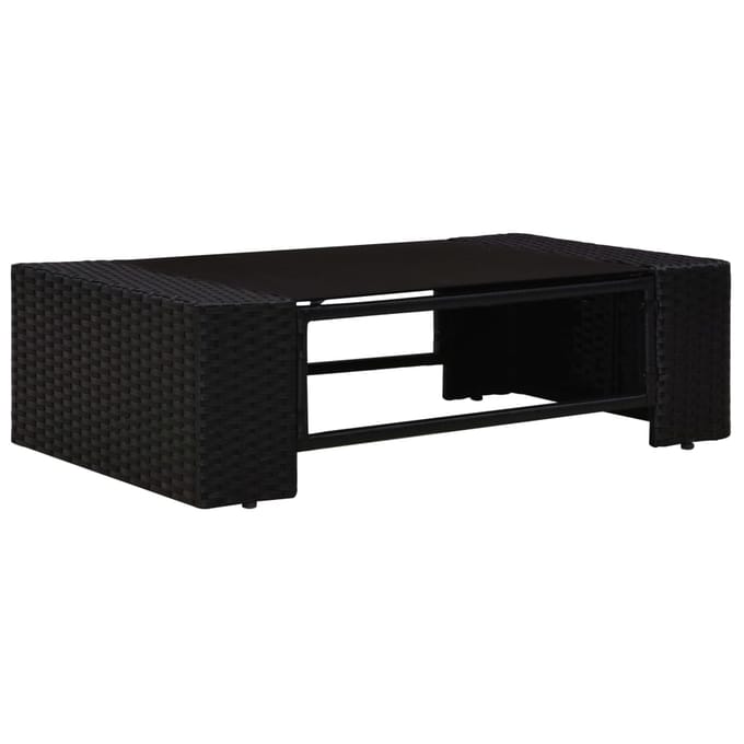 vidaXL - 5-delige - Loungeset - poly - rattan - zwart
