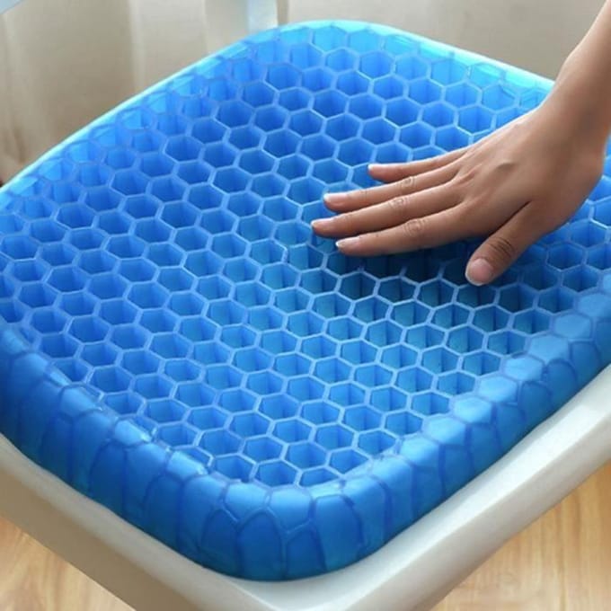 Zitkussen - 38x30cm - IJsgel - Honingraat - Comfortabel blauw
