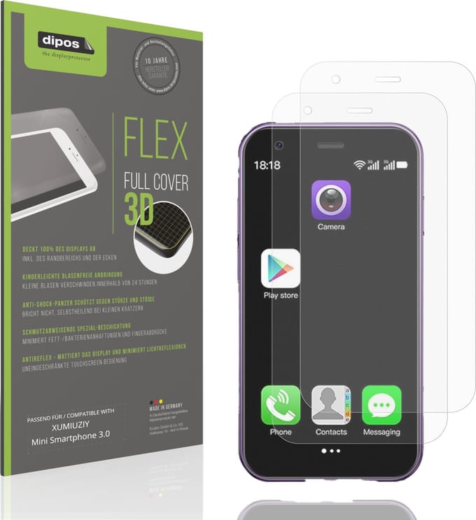 dipos FLEX – 2x Matte Screenprotector geschikt voor XUMIUZIY Mini Smartphone 3.0 | Volledige Schermbescherming | Case-Friendly
