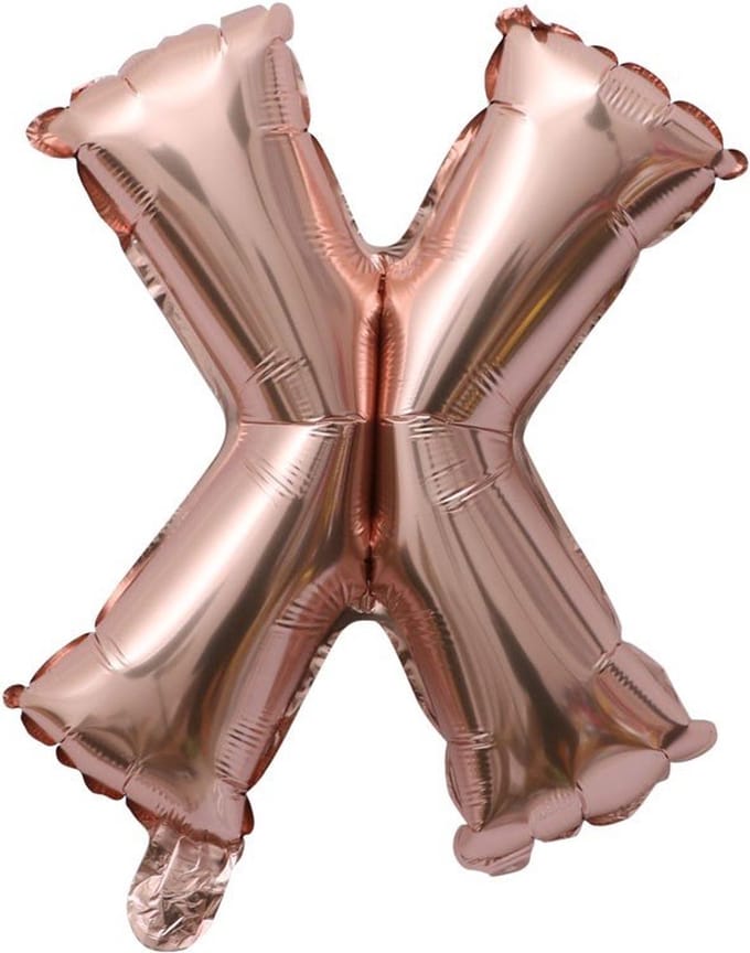 Folieballon / Letterballon Rose Goud  - Letter X - 41cm