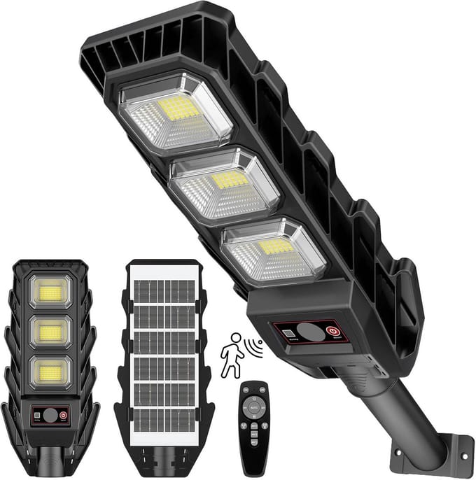 Krachtige Solar Buitenlamp met Bewegingssensor - 60W - IP65 Waterdicht voor Oprit en Tuin