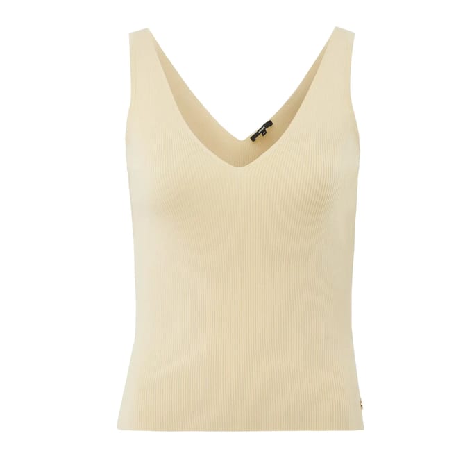 Geribbelde stoffen tanktop vrouw Mexx