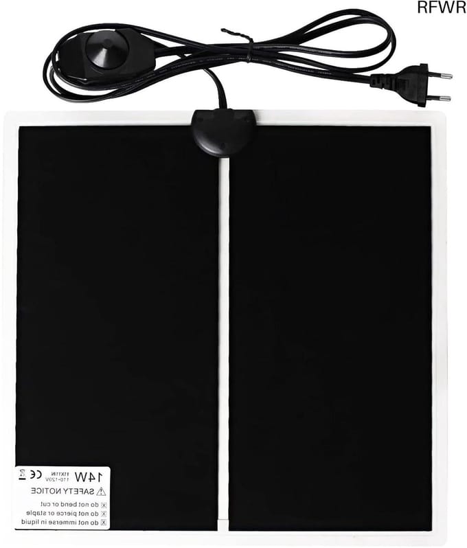 RFWR® Waterdichte verwarmingsmat voor terrarium - Instelbare temperatuur, 28 x 28 cm