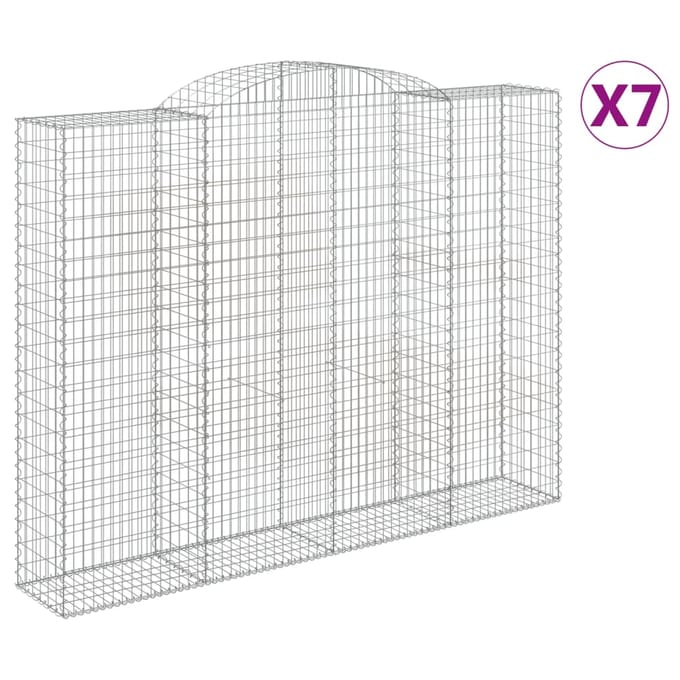 vidaXL - Schanskorven - 7 - st - gewelfd - 300x50x220/240 - cm - ijzer