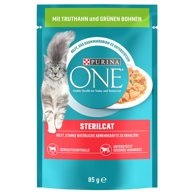 26x85g Sterilcat Kalkoen Purina ONE Kattenvoer