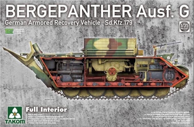 Takom Modelbouwpakket Militaire voertuigen - 2107 Bergepanther Ausf. G w/Full Interior Plastic - 1:35 - Modelbouw