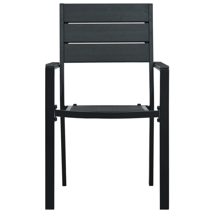 vidaXL - Tuinstoelen - 2 - st - hout-look - HDPE - zwart