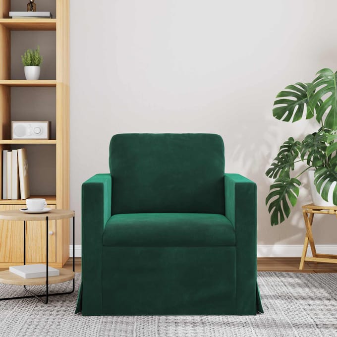 vidaXL - Bank - Donkergroen - 78 - x - 78 - x - 80 - cm - Fluweel