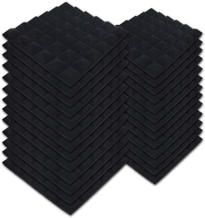 24 Stuks Akoestische Schuimtegels - Geluidsisolatie Panelen voor Studio & Thuis - Pyramide Vorm - 30x30cm