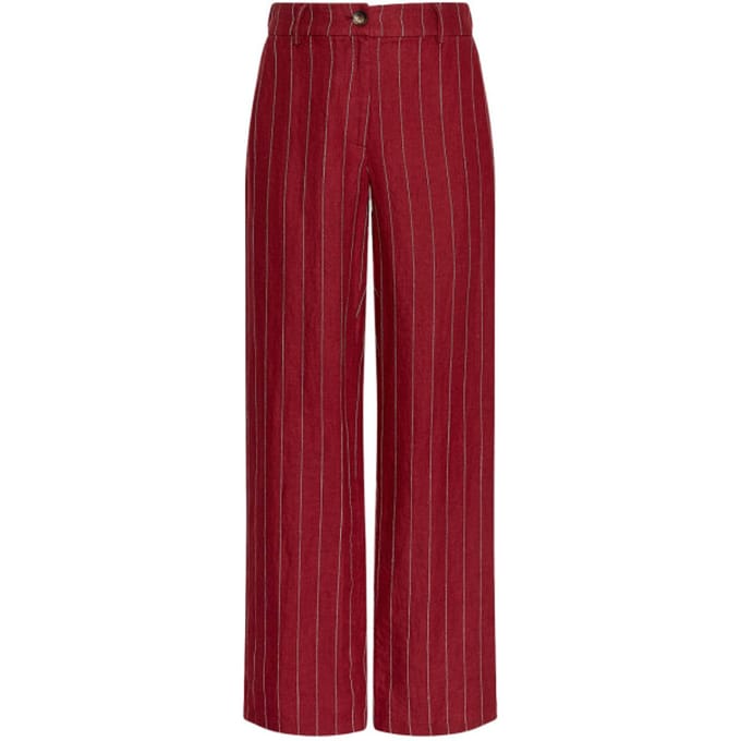 wide fit linnenbroek met viscose model 'Claritte'