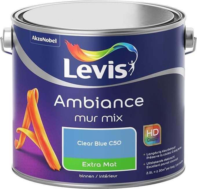 Levis - Ambiance Mur Extra Mat Mix - Clear Blue C50 - Mengverf - 2,5 L