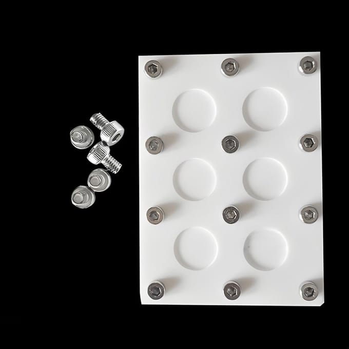 PTFE Vorm - 6 Putjes Schimmel - Laboratorium Werk - Variabele Brondiameters - 16-20 mm Diameter