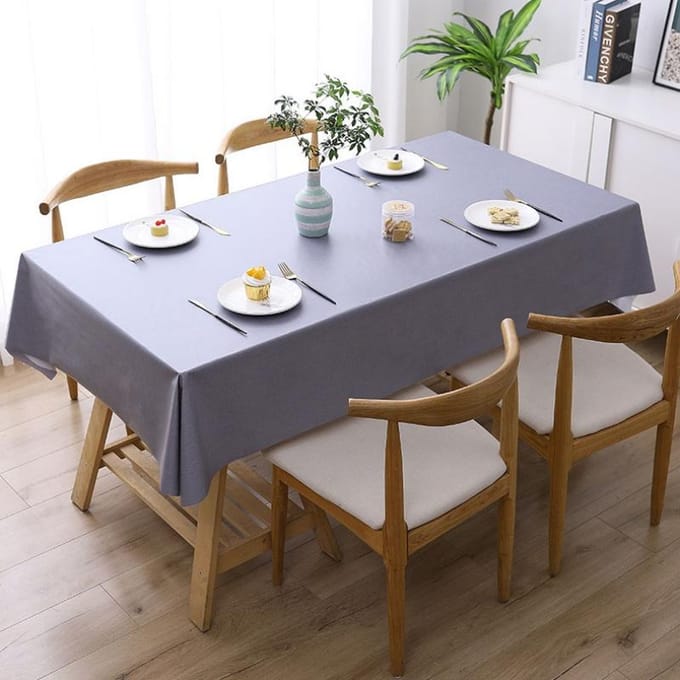 Verdikt Effen Kleur Waterdicht Niet-wasbaar PVC Tafelkleed Tafelmat Rechthoekig Tafelkleed Woondecoratie round 120cm oranje