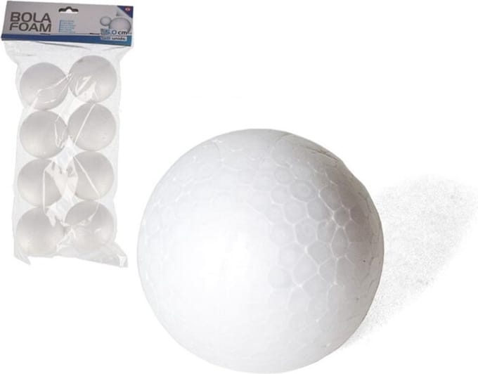 Gerimport Piepschuim hobby vormen DIY ballen - 8x - styropor bollen - 5 cm