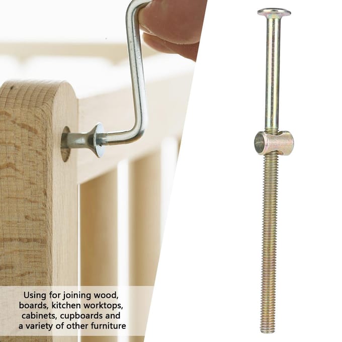10 STUKS M6 Koolstofstaal 120mm Meubelbouten Met 6mm Cilindermoeren Connector Bevestigingsmiddel