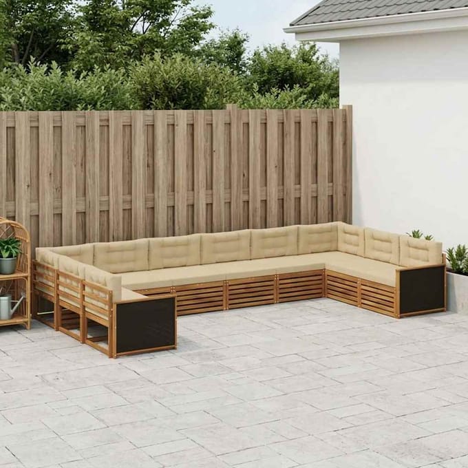 vidaXL - Sofa-Sets - 10 - st - Massief - Acacia - Hout