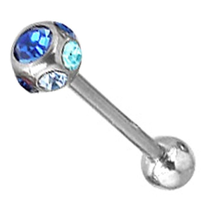 Piercing 5 steentjes 1.6x16 - blauw - LMPiercings