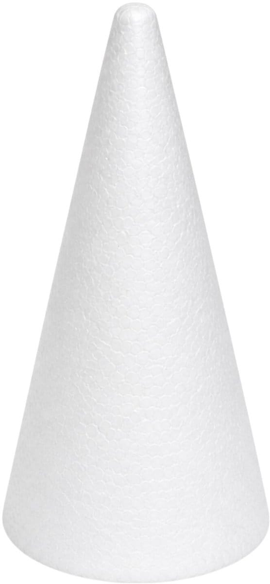 Piepschuim vormen - kegel - 1x - H26 x D12,5 cm - styropor hobby / DIY vorm - basis knutselfiguren