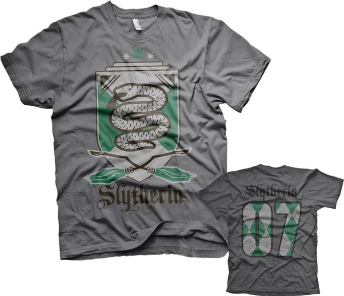 Harry Potter Heren Tshirt -S- Slytherin 07 Grijs
