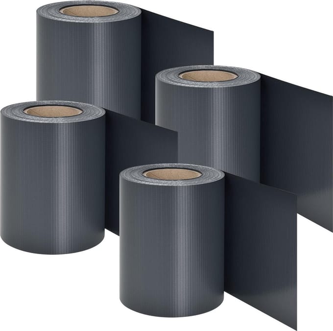 PVC Privacystrips - 4 stuks - Antraciet