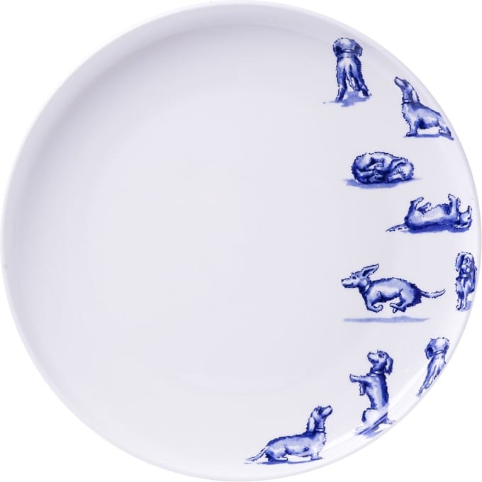 Heinen Delfts Blauw - Dinerbord Teckel Nhaan - Porselein - 26 cm