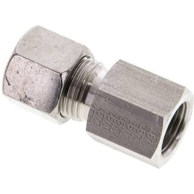 10S & M16x1.5 RVS Rechte Snijringkoppeling Binnendraad 630bar ISO 8434-1