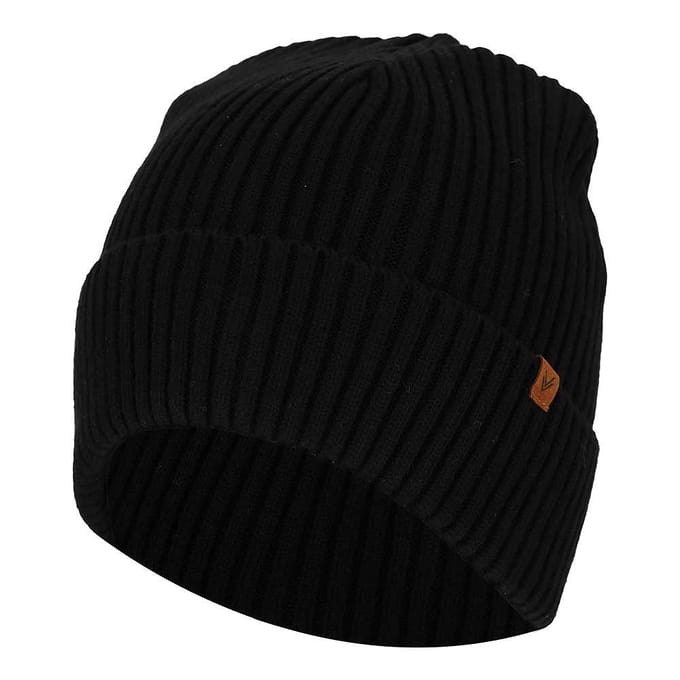 Sarlini - Muts heren - Ribbed - Zwart - Effen - One Size